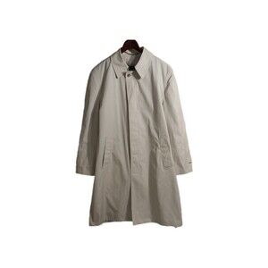 VTG Stanley Blacker USA Mens 42R Rain Trench Coat Fur Lined Khaki Brown 90s GUC